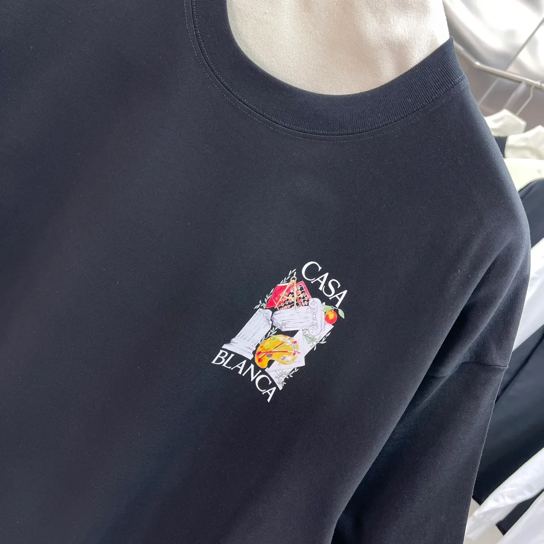 Casablanca Classic Series T ， ， 。 ， Classic ， In Stock ！ ：White Black Size：S M L XL XXL
